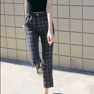 John Galt Plaid Ankle Pants by Brandy Melville